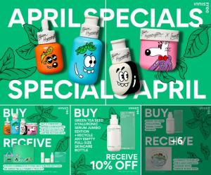 INNISFREE April Promotion: Discounts, Gifts & More! (1-30 Apr 2024)