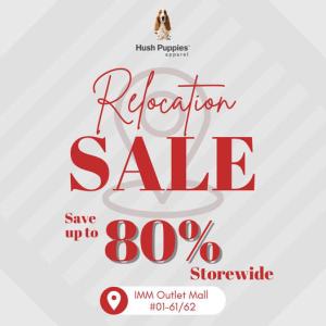 Hush Puppies Apparel IMM Outlet Relocation Sale: Up To 80% OFF Apparel (until 9 Jun 2024)
