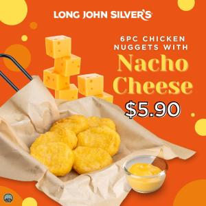 Savor Long John Silver's Chicken Nuggets with Nacho Cheese Dip - Only $5.90!