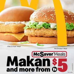 McDonald's McSaver Meals from $5: Enjoy McChicken or Filet-O-Fish Today!