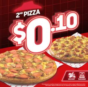 Pizza Hut Second Pizza for $0.10 Promotion - All Sizes & Flavours!