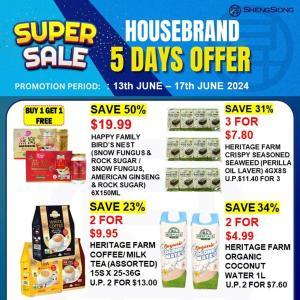 Sheng Siong Super Sale: Housebrand 5 Days Offer from 13-17 June 2024