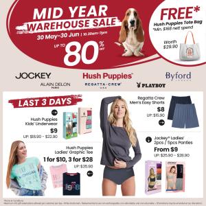 Hush Puppies Mid Year Warehouse Sale: Up to 80% OFF from 30 May to 30 June 2024
